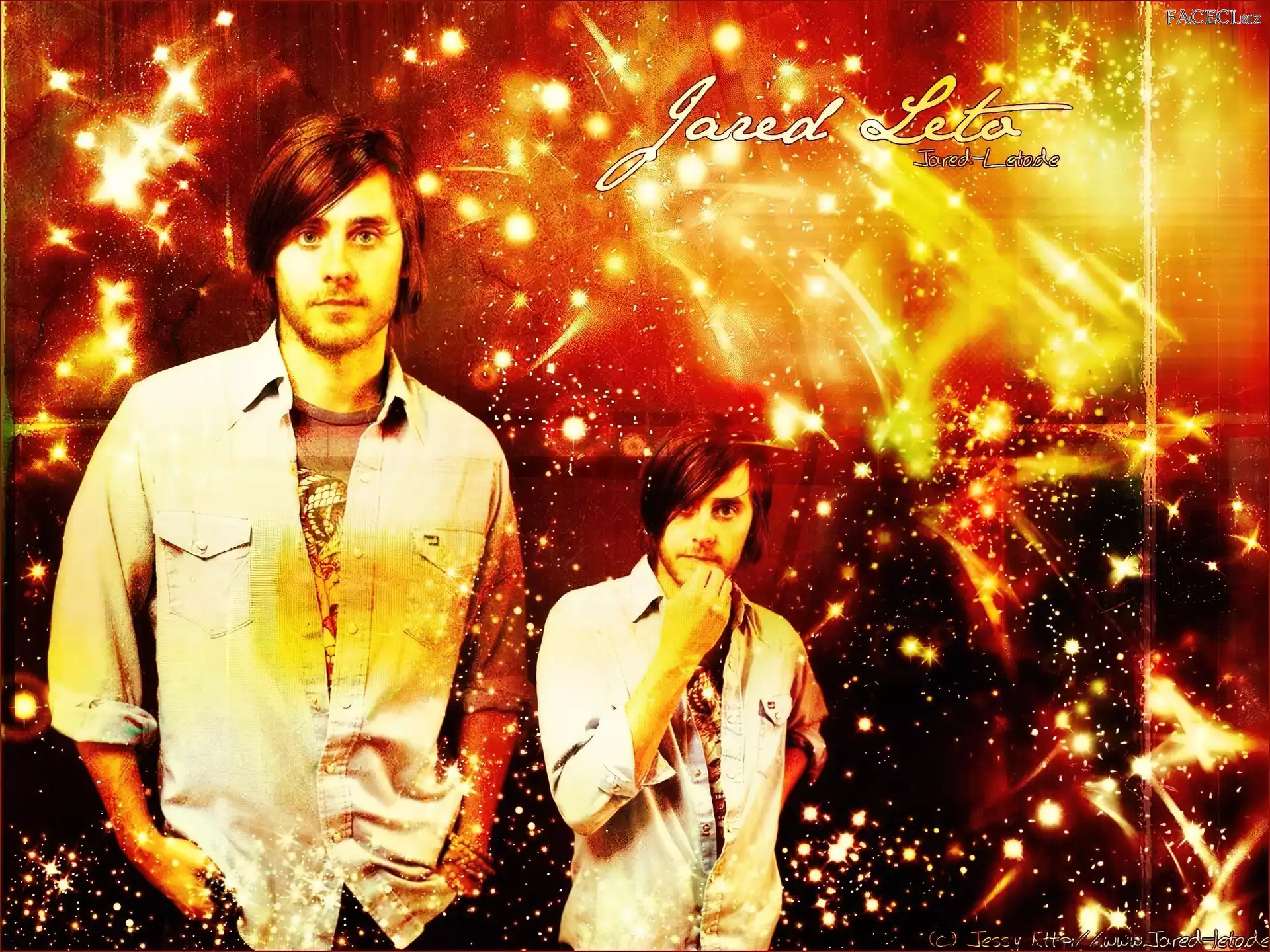 Jared Leto, beżowa koszula